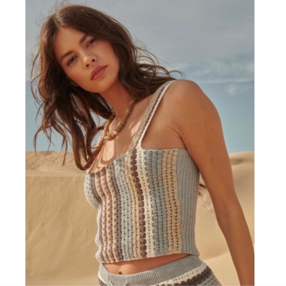 Promesa Crochet All Day Striped Tank Top